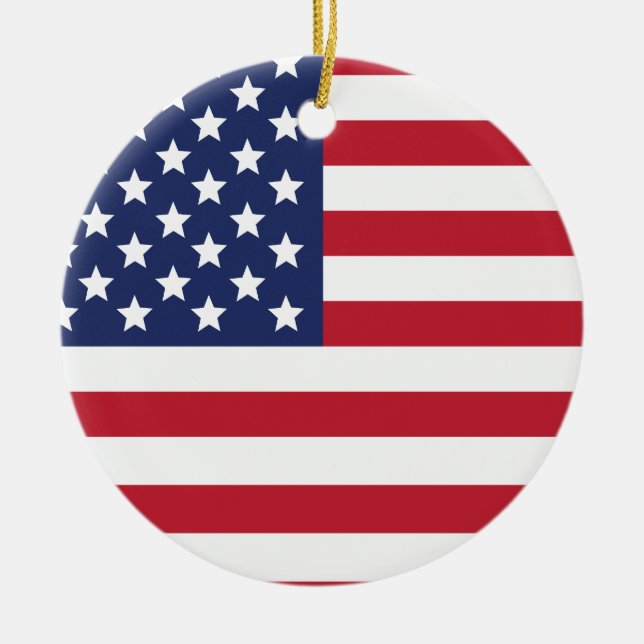 USA American Flag Ceramic Tree Decoration (Front)