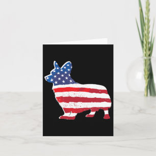 Usa American Flag Corgi Pet Dog Lovers 4th Of July Card