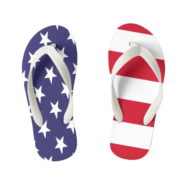 USA American Flag Duo Kid's Jandals (Footbed)