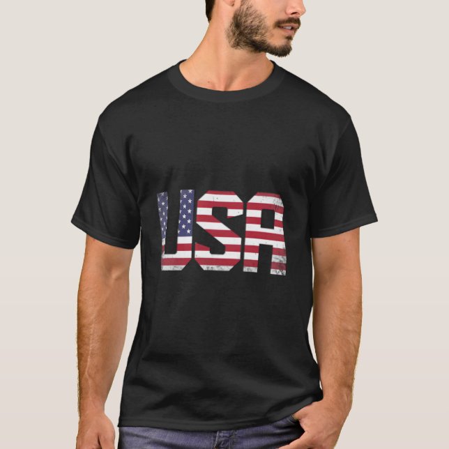 Usa American Flag Fourth 4Th Of July T-Shirt (Front)