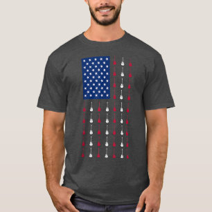 USA American Flag Guitar Music Funny 4th of July G T-Shirt
