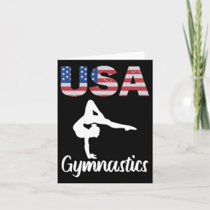 Usa American Flag Gymnastics Tee Gymnast 4th Of Ju Card