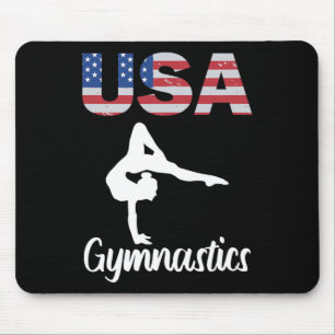 Usa American Flag Gymnastics Tee Gymnast 4th Of Ju Mouse Pad
