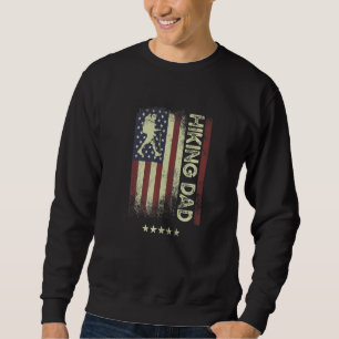 USA American Flag  Hiking Dad  1 Sweatshirt