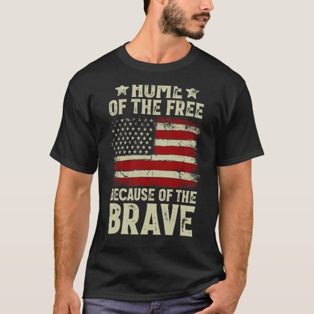 Usa American Flag Home Of The Free Because Of The  T-Shirt (Front)