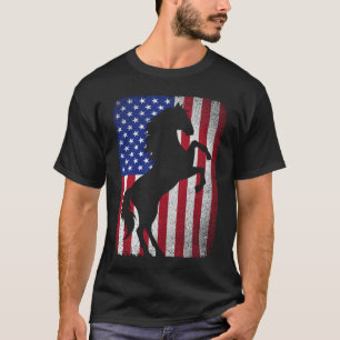 USA American Flag Horse Lover USA Patriotic 4th o T-Shirt