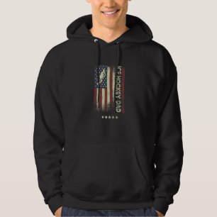 USA American Flag  Ice Hockey Dad  3 Hoodie