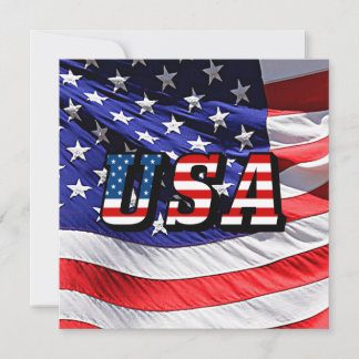 USA - American Flag Invitation