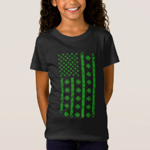 Usa American Flag Irish Shamrock Saint St Patricks T-Shirt