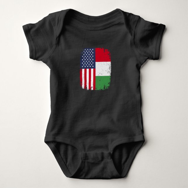 USA American Flag Italy Italian Baby Bodysuit (Front)