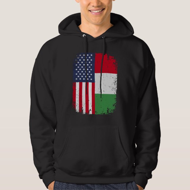 USA American Flag Italy Italian Hoodie (Front)