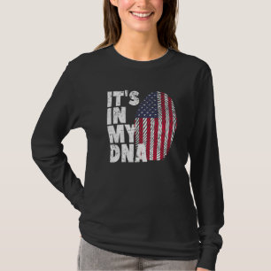 Usa American Flag It's In My Dna Fingerprint For M T-Shirt