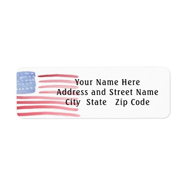 USA American Flag   Label (Front)