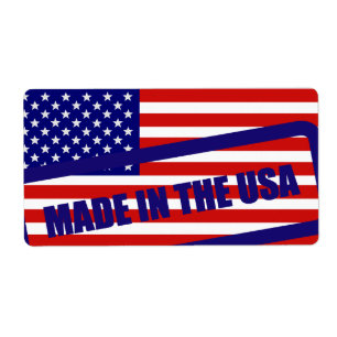 USA  American Flag Made in the USA  Label 2