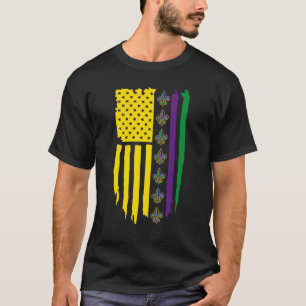USA American Flag Mardi Gras Carnival Men Women Ki T-Shirt