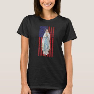 USA American Flag Marian Our Lady Prayer T-Shirt