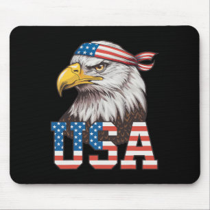 Usa American Flag Men Women Kids Bald Eagle Patrio Mouse Pad