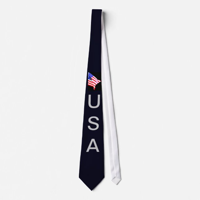 USA American Flag Men's Patriotic 4th of July Tie (Front)
