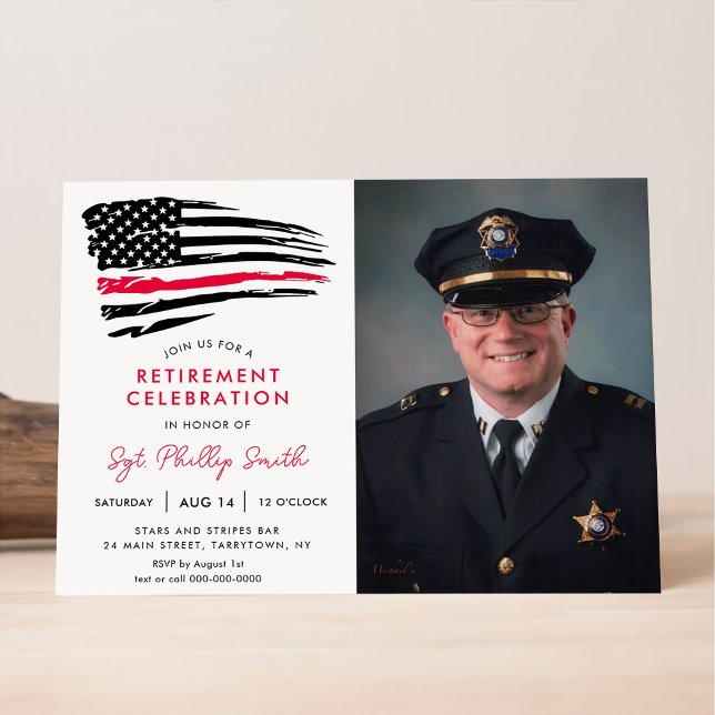 USA American Flag Military Police Retirement Invitation (Creator Uploaded)