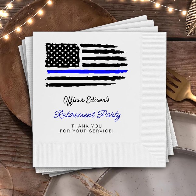 USA American Flag Military Retirement Party Napkin (Creator Uploaded)