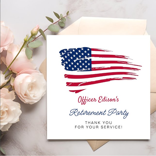 USA American Flag Military Retirement Party Napkin (Creator Uploaded)