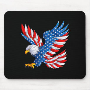 USA American Flag Patriotic 4th of July Bald Eagle Mouse Pad