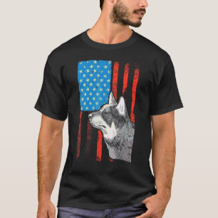 Usa American Flag Patriotic Dog Australian Cattle T-Shirt
