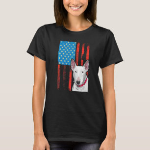 Usa American Flag  Patriotic Dog Bull Terrier T-Shirt