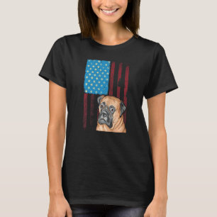 Usa American Flag Patriotic Dog Bullmastiff T-Shirt