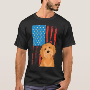 Usa American Flag  Patriotic Dog Goldendoodle T-Shirt