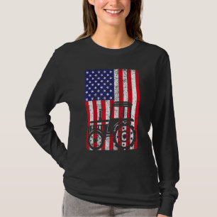 USA American Flag Patriotic Farm Tractors Farming T-Shirt