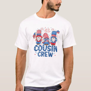 USA American Flag Patriotic Gnomes Cousin Crew 4Th T-Shirt