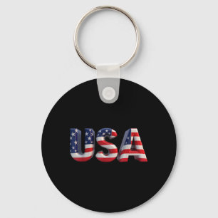USA American Flag Patriotic Key Ring