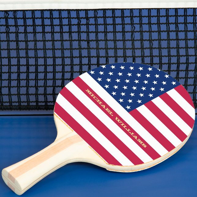 USA American Flag Patriotic Monogram Table Tennis Ping Pong Paddle (USA American Flag Patriotic Monogram Table Tennis Ping Pong Paddle)
