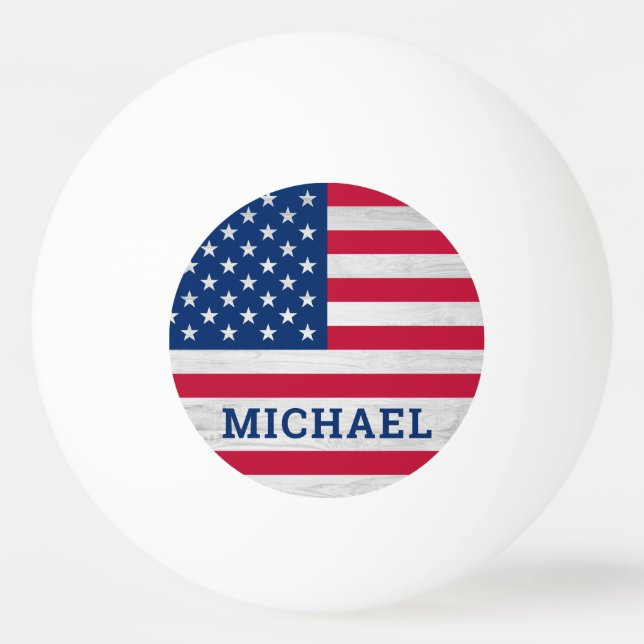 USA American Flag Patriotic Red White Blue  Ping Pong Ball (Front)