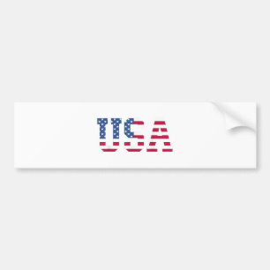 USA American Flag Patriotic Red White Blue Stars & Bumper Sticker