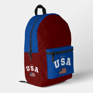 USA American Flag Patriotic Veterans 4th of July Printed Backpack