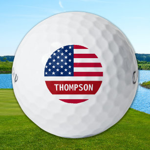 USA American Flag Personalised Patriotic Golf Balls