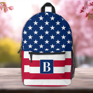 USA American Flag Personalised Stars & Stripes Printed Backpack