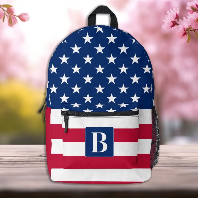 USA American Flag Personalised Stars & Stripes Printed Backpack (Creator Uploaded)