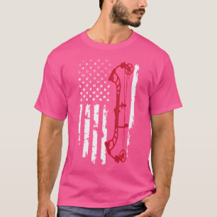 Usa American Flag Red Archery Compound Bow 4Th Jul T-Shirt