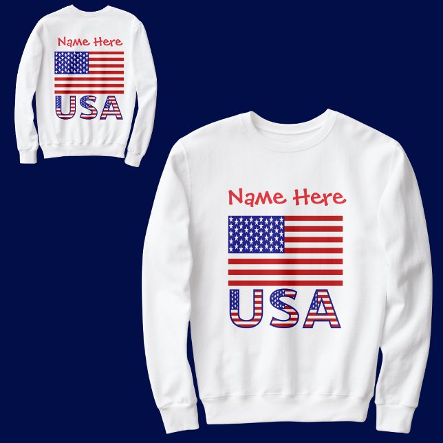 USA American Flag Red Personalised Men's  Sweatshirt (Creator Uploaded)