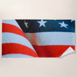 USA American Flag Red White and Blue Beach Towel