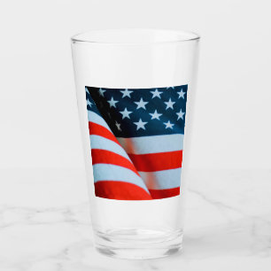 USA American Flag Red White and Blue Glass