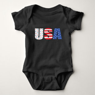 USA American Flag Red White Blue Baby Bodysuit