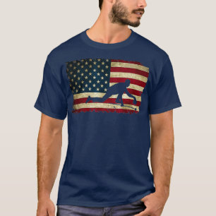 USA American Flag Red White Blue Curling Stone T-Shirt