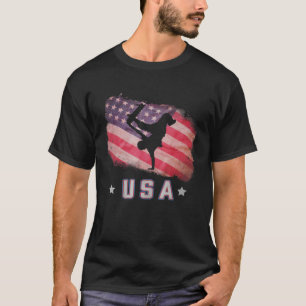Usa American Flag Skateboarding Team Stars And Str T-Shirt