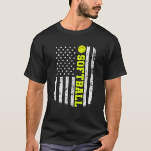USA American Flag Softball T-Shirt