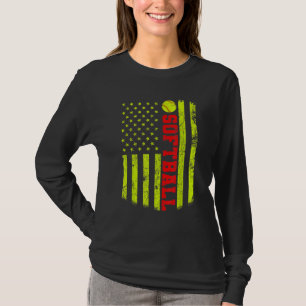 USA American Flag Softball T-Shirt