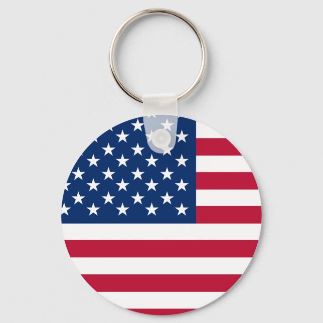 USA American Flag Stars and Stripes Key Ring (Front)